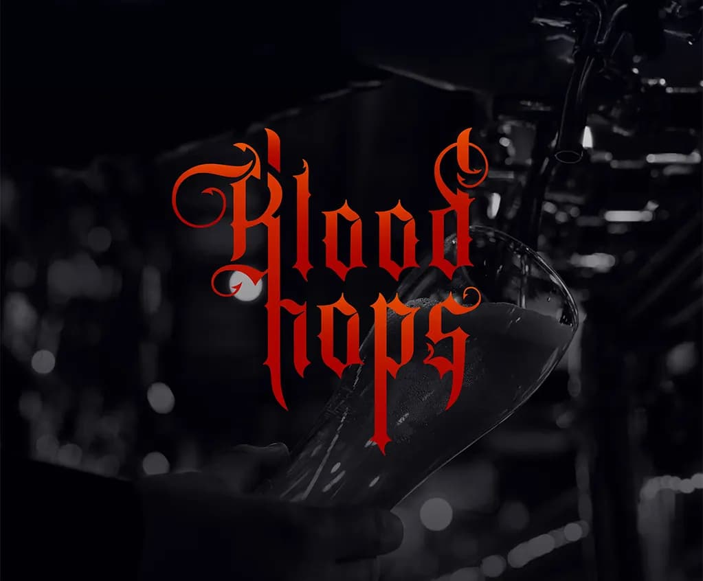Blood Hops - Bouteille et verre