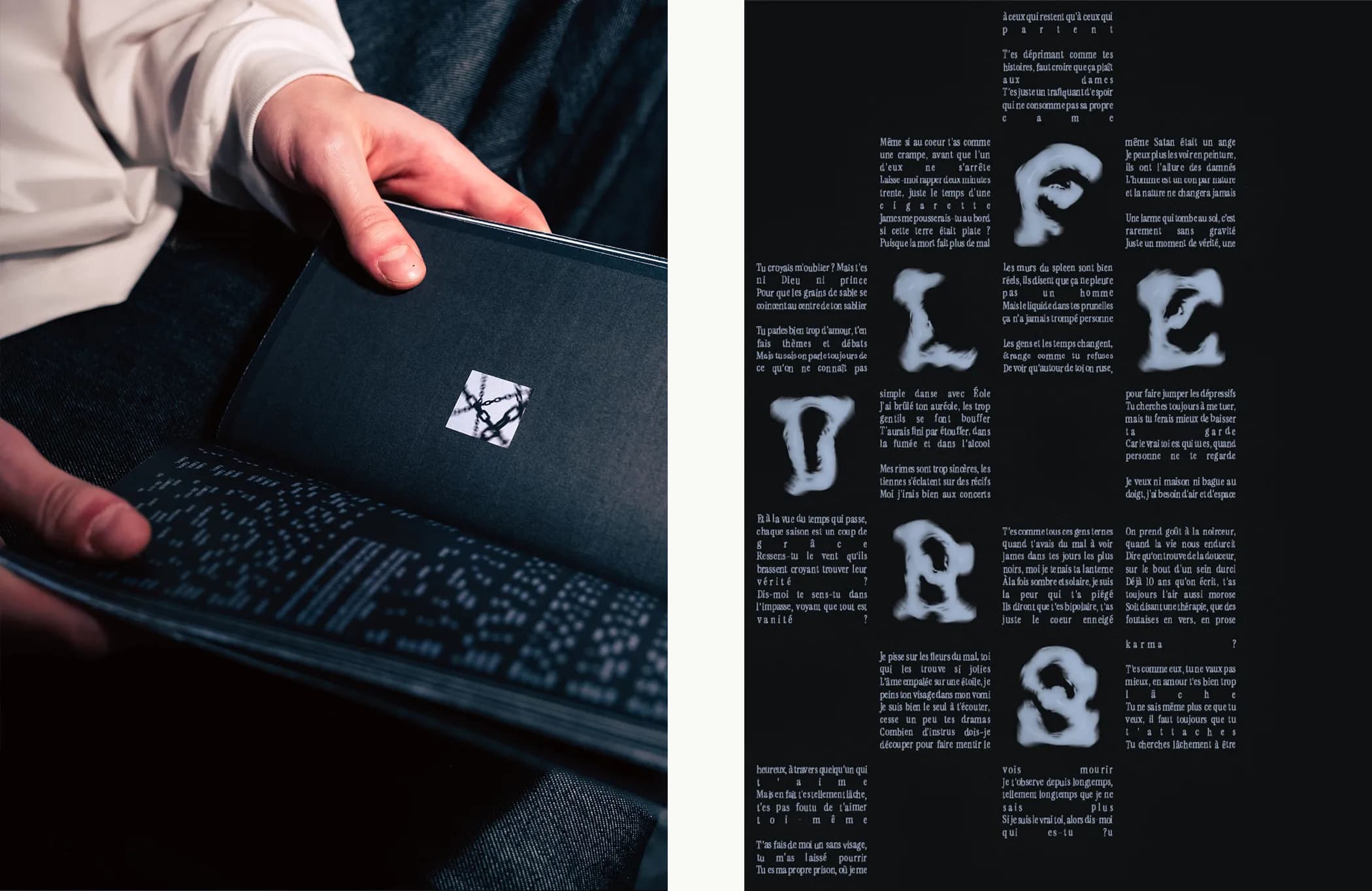 Cercueil de Peau — Typographie intérieure