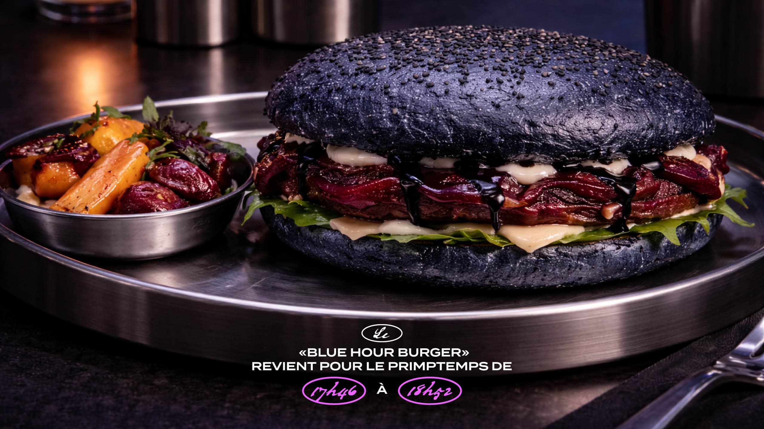 Burger signature photographié dans l’univers Blue Hour
