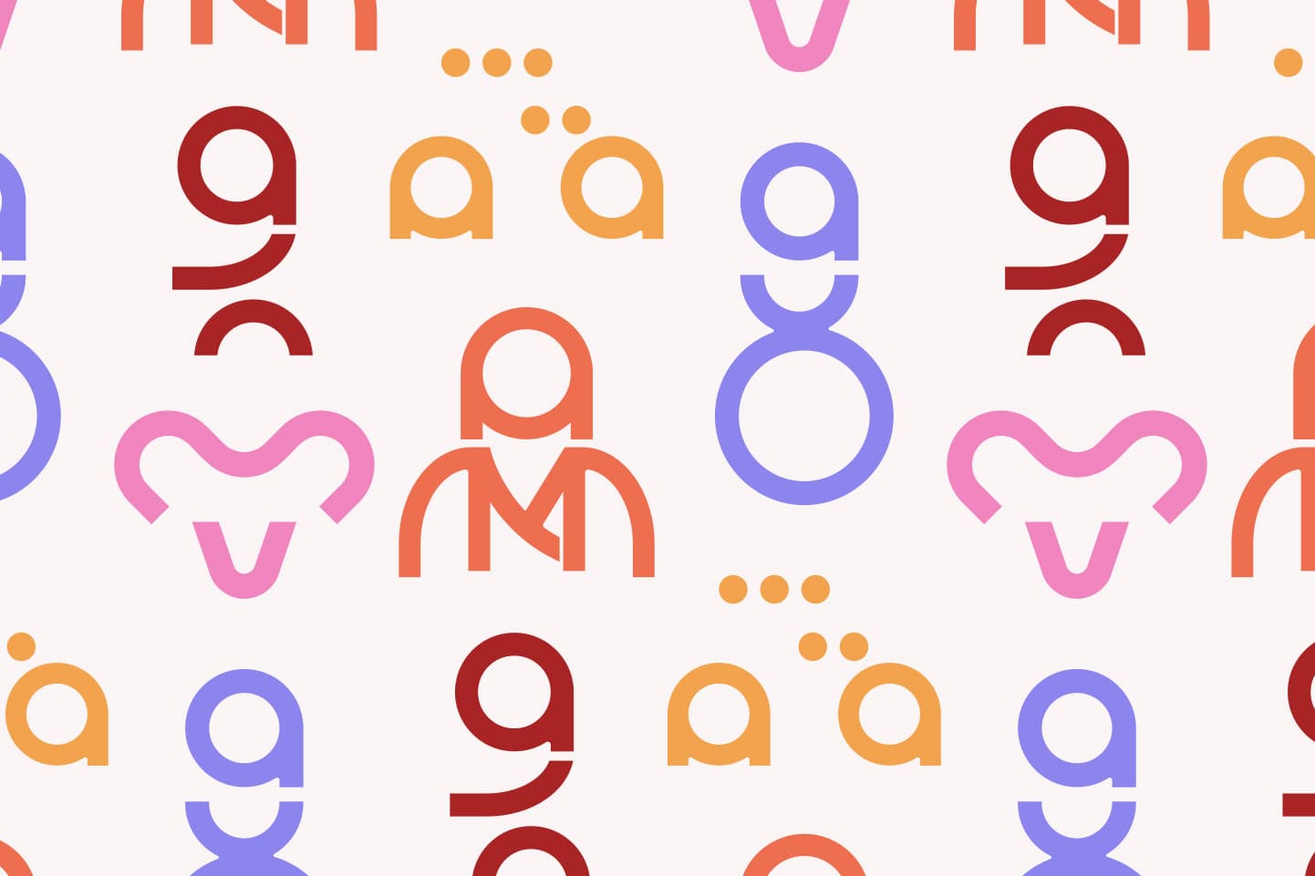 Motif coloré construit à partir des formes du logo