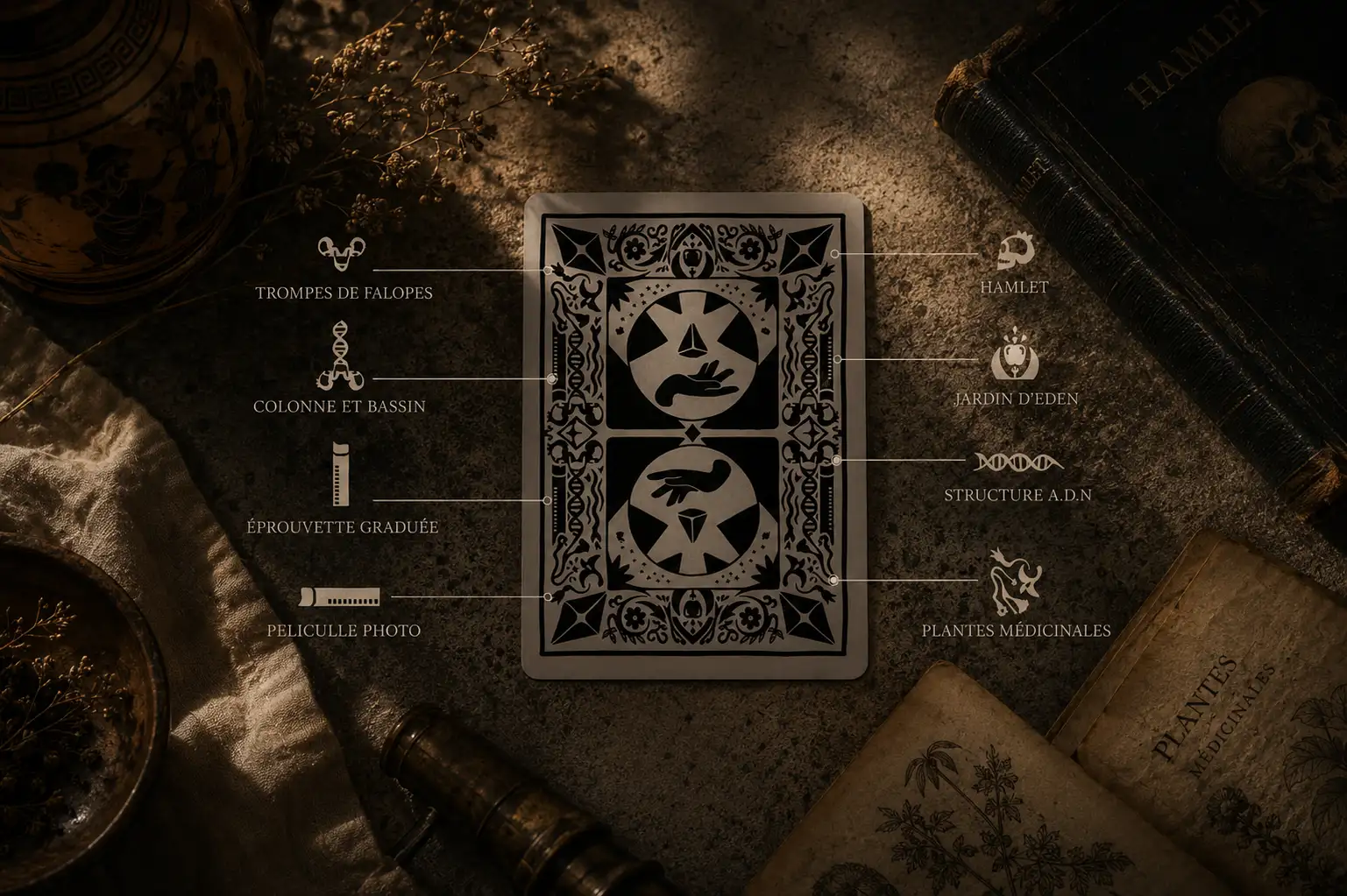 Nomenclature illustrée du dos des cartes
